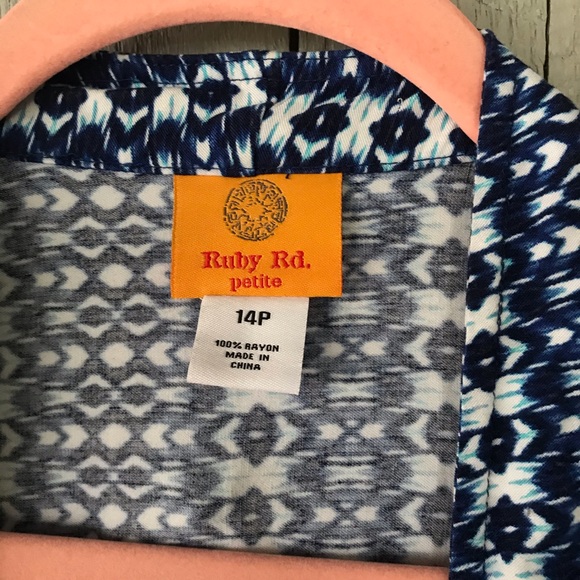 Ruby Rd Long Blue Decorative Vest - Picture 2 of 5